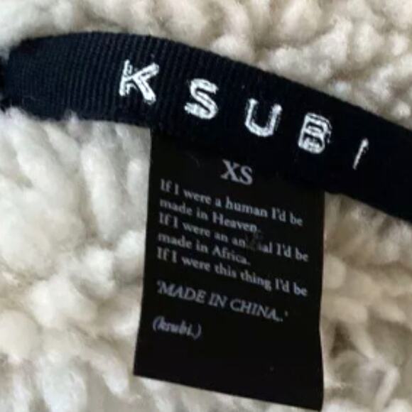 KSUBI Sherpa-Lined Long Denim Jacket – Women’s XS – Light Wash - Picture 4 of 5